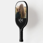 Moeder Opgerichte Script Zwarte Foto Pickleball Paddle (Links)
