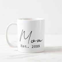 Moeder Opricht. Eenvoudig Elegant Script Zwart Wit