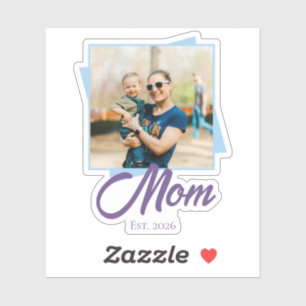 Moeder Oprichtingsjaar met Aangepaste Foto Sticker