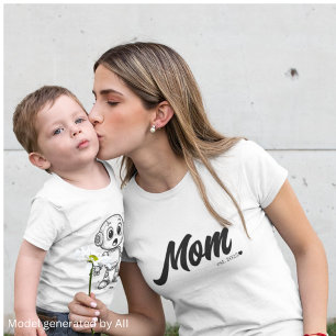 Moeder Oprichtingsjaar Zwart Script Hart Maatwer T-shirt