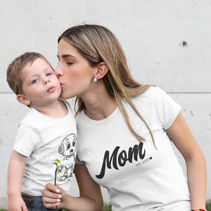 Moeder Oprichtingsjaar Zwart Script Hart   Maatwer T-shirt