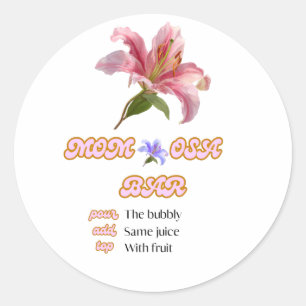 Moeder osa bar bord bloem roze afdrukbaar ronde sticker