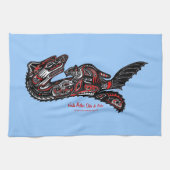 Moeder Otter & Baby Haida Art Kitchen Tea-Towel Theedoek (Horizontaal)