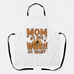 Moeder overdag Heks 's nachts Halloween Shirt Ontw Schort