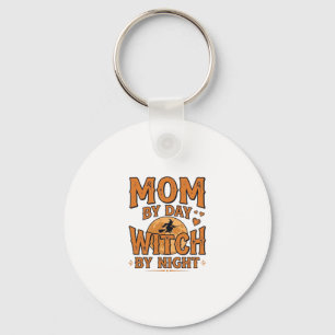 Moeder overdag Heks 's nachts Halloween Shirt Ontw Sleutelhanger
