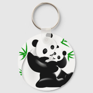 Moeder Panda en Baby Panda Sleutelhanger