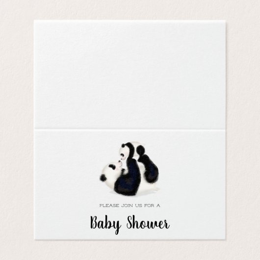 Moeder panda en baby shower-uitnodiging kaart (Buitenkant ongevouwen)