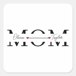 Moeder Persoonlijke Naam Moederdag Vierkante Sticker