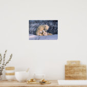 Moeder Polar-Beer met tweeling, Poster (Keuken)