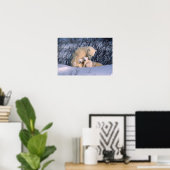 Moeder Polar-Beer met tweeling, Poster (Thuiskantoor)