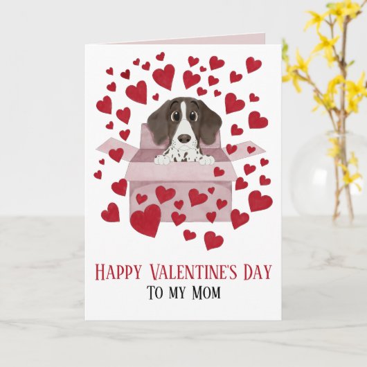 Moeder Puppy in Box Valentijns's Kaart (Gele Bloem)