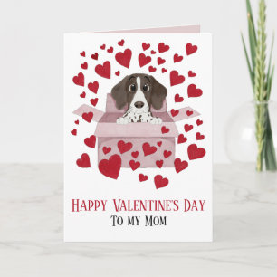 Moeder Puppy in Box Valentijns's Kaart