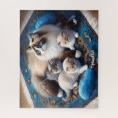 Moeder Ragdoll Kat en Kittens Legpuzzel (Verticaal)