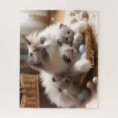 Moeder Ragdoll Kat en Kittens Legpuzzel (Verticaal)