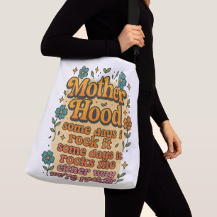 Moeder Retro Bloemige Groovy Spreuk Crossbody Tas