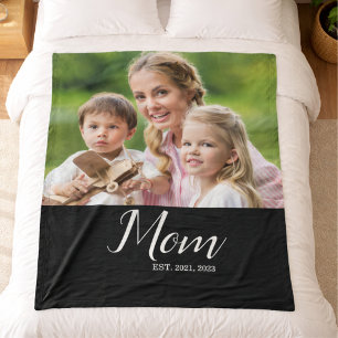 Moeder Richt Modern Schrift Foto Fleece Deken