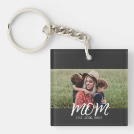Moeder Richt Modern Schrift Foto Sleutelhanger