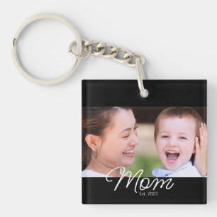 Moeder Richt Modern Schrift Foto Sleutelhanger