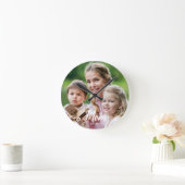 Moeder Richt Modern Wit Script Foto Ronde Klok (Huis)