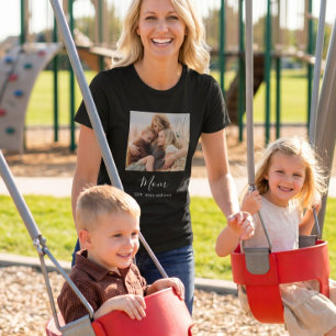 Moeder Richtte Elegant Script Foto Op T-shirt