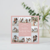 Moeder roze elegante moderne minimale fotocollage kaart (Staand voorkant)
