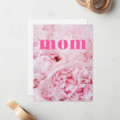 Moeder Roze Rozen Vlakke Kaart Notitiekaartje (Voorkant / Achterkant in situ)