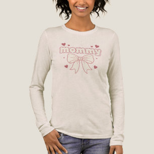 Moeder Roze Strik Hartjes Schattig Vrouwelijk Ontw Tri-Blend Shirt