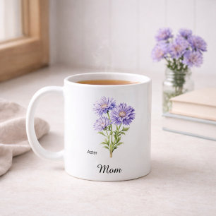 Moeder September Geboortebloem Aster Koffiemok