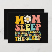 Moeder Slaap Grappig Moederdag Groovy Retro Briefkaart (Voorkant / Achterkant)