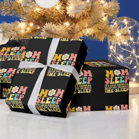 Moeder Slaap Grappig Moederdag Groovy Retro Cadeaupapier (Feestdagen)