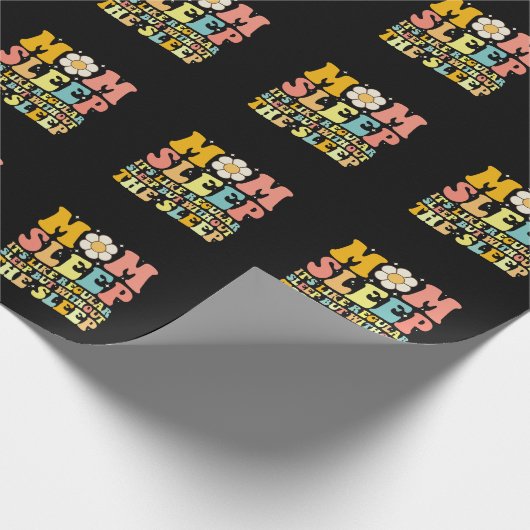 Moeder Slaap Grappig Moederdag Groovy Retro Cadeaupapier (Hoek)