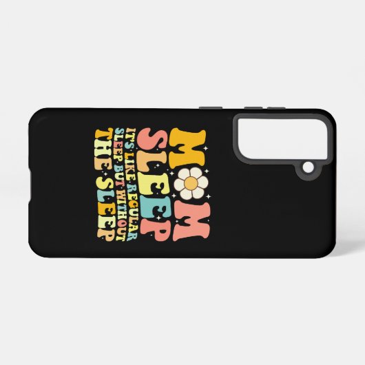 Moeder Slaap Grappig Moederdag Groovy Retro Samsung Galaxy Hoesje (Achterkant horizontaal)