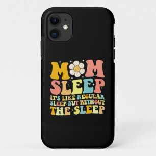 Moeder slaapt grappig moederdag groovy retro iPhone 11 hoesje