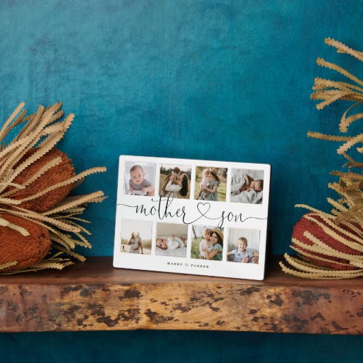 Moeder Son Heart Script | Fotoraster collage Fotoplaat (Zijkant)