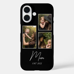 Moeder Stelde Modern Schrift Zwart 3 Foto iPhone 16 Hoesje