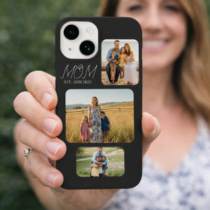 Moeder Stelde Modern Schrift Zwart 3 Foto Case-Mate iPhone 14 Hoesje