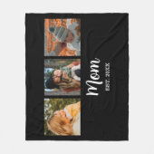 Moeder Stelde Modern Schrift Zwart 3 Foto Fleece Deken (Voorkant)