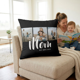 Moeder Stelde Modern Schrift Zwart 3 Foto Kussen
