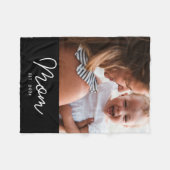 Moeder Stelde Modern Zwarte Script Foto Op Fleece Deken (Voorkant (Horizontaal))