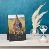 Moeder Stelde Moderne Script Foto Op  Fotoplaat (Zijkant)