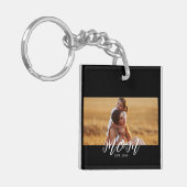 Moeder Stelde Moderne Script Foto Op Sleutelhanger (Voorkant Links)
