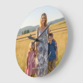 Moeder Stelde Moderne Witte Script Foto Op Grote Klok (Hoek)