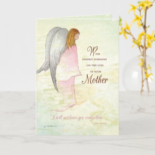 Moeder Sympathie Engel Kaart (Gele Bloem)