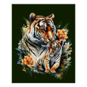 Moeder Tijger met haar Cub Glossy Poster Perfect Poster (Voorkant)