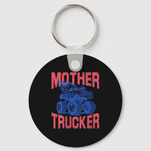 Moeder trucker moeder van jongens monstertruck vro sleutelhanger