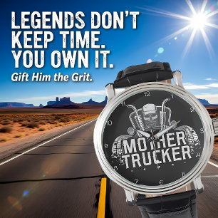 Moeder Trucker: Stout Schedelontwerp Horloge