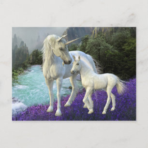 Moeder Unicorn en Foal Baby Briefkaart
