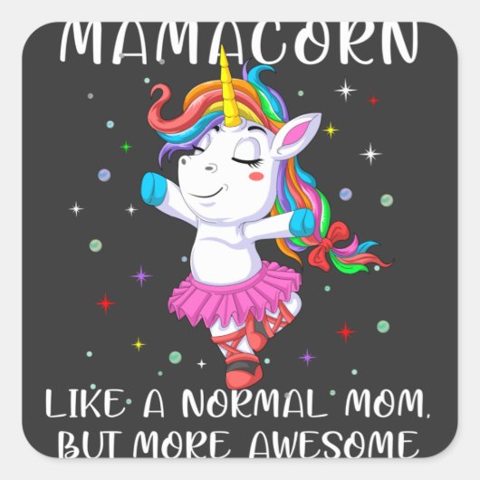 Moeder unicorn moederdag gift vierkante sticker (Voorkant)