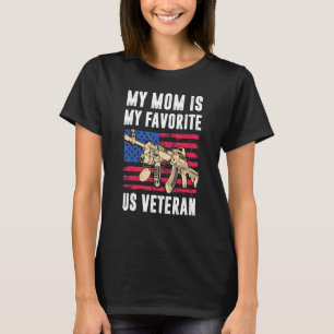Moeder US Veteraan Amerikaanse vlag Trotse Veteraa T-shirt