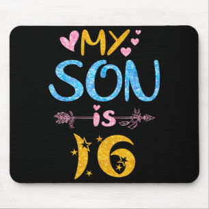 Moeder vader mama papa gefeliciteerd zoon is 16 muismat